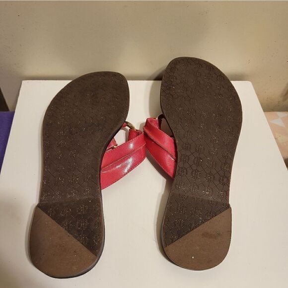 SPECIAL! Lilly Pulitzer McKim Hot Pink Patent Leather Thong Sandals sz.6 $128 - Picture 4 of 4